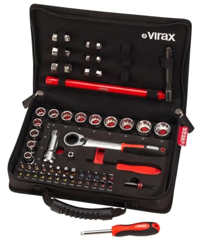 Virax Plombi'Box 51 pièces clé écrou robinet, douilles traversantes, embouts 1/4' Virax - 310410