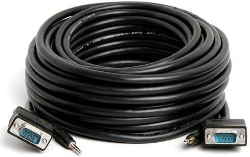 Cable N Wireless SVGA VGA Cable with 3.5mm Audio for Laptop OC to TV Monitor (100 Feet)