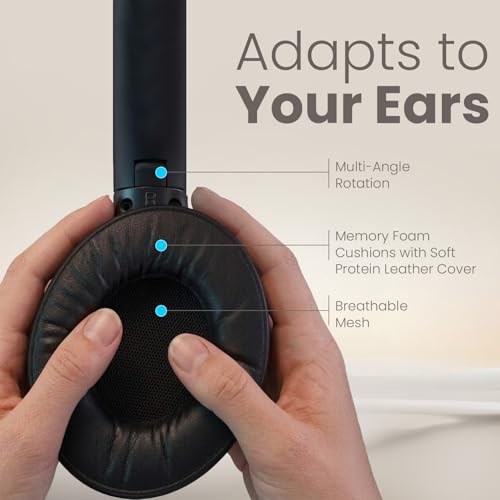 Image of Portronics Muffs M8 ANC Wireless Over Ear Headphones with Upto 50 Hours Playtime, Foldable Design, Powerful Bass, 40mm Dynamic Driver, HD Mic, Low Latency,BT 5.4v, Type C Fast Charging (Black)