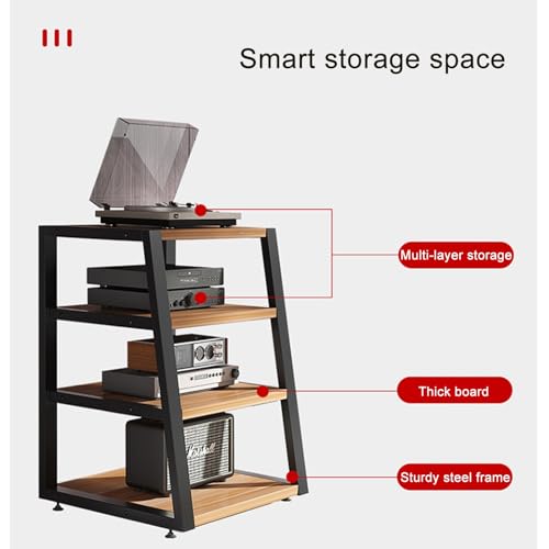 Almacenamiento de medios con rack de audio portátil y mueble AV blanco 5