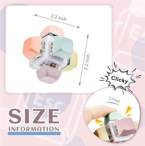 Image of Decompression Toys Keyboard Clicker Toy Keyboard Cube Mechanical Key Button Stress Relief for Adult Gifts to Relief Pass Time (Random Colour)