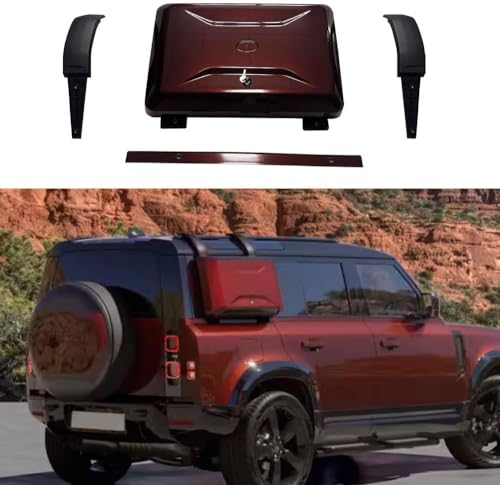 Sedona Red Exterior Side Mounted Gear Box Carrier Fits for Defender 110 90 130 2020-2025 Upgrade Side Storage Box Toolbox with Lock