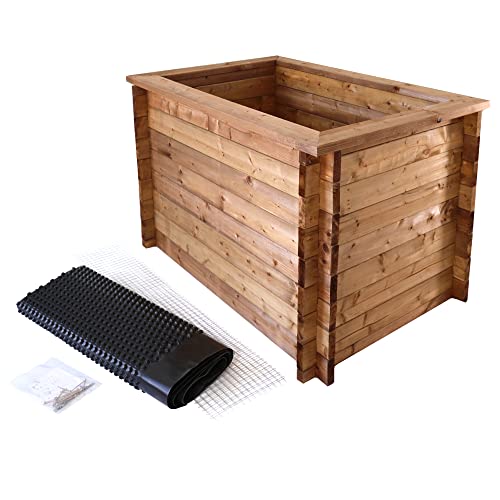 NATIV massives Hochbeet aus Holz mit Noppenfolie | Frühbeet mit Nagerschutzgitter | Pflanzkasten 145 x 80 x 75 cm (L x B x H)| Kräuterbeet als Stecksystem-Aufbau NATIV massives Hochbeet aus Holz mit Noppenfolie | Frühbeet mit Nagerschutzgitter | Pflanzkasten 145 x 80 x 75 cm (L x B x H)| Kräuterbeet als Stecksystem-Aufbau