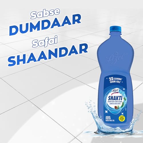 Image of Lizol Shakti 900ml - Aqua Fresh Floor Cleaner| 2X Better Cleaning vs Phenyl |Kills 99.9% Germs| Removes Tough Stains | Suitable for All Floor Cleaner Mops