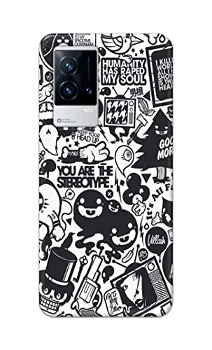 Image of Printed Hard Back Cover Case for Vivo IQOO 9 5G Back Cover (Mixed Cartoon) -702