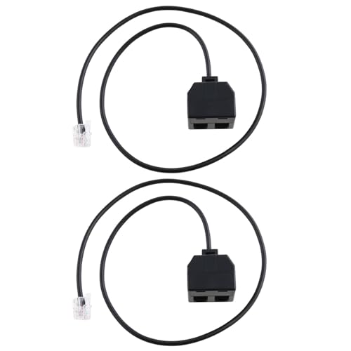 eMagTech 2 Pezzi Adattatore Per Formazione Telefonica Y Splitter RJ9 4P4C Crystal Head Splitter Compatibile Con Cisco Compatibile Con Avaya Compatibile Con Plantronics 50cm Nero