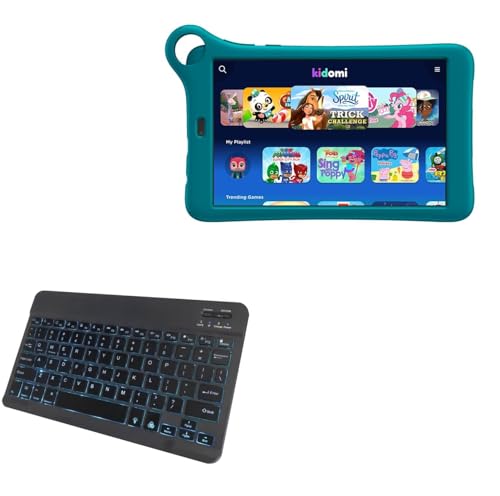 BoxWave Keyboard Compatible with Alcatel Joy TAB Kids 2 - SlimKeys Bluetooth Keyboard - with Backlight, Portable Slim LED 7 Colors - Jet Black