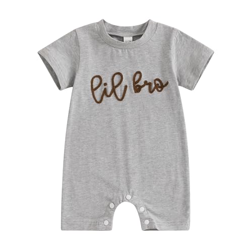 Image of YINGISFITM Little Brother Little Sister Newborn Outfit Long Sleeve Sweatshirt Romper Jumpsuit Baby Clothes For Boys Girls