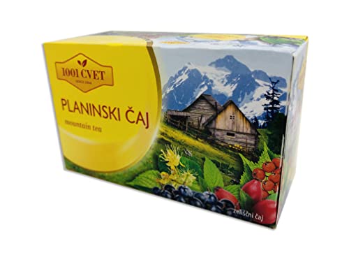 UPSY Mountain Tea, 4 Packs of 20 Bags (80 Tea Bags), Herbal Tea Bags from Alps Mountains