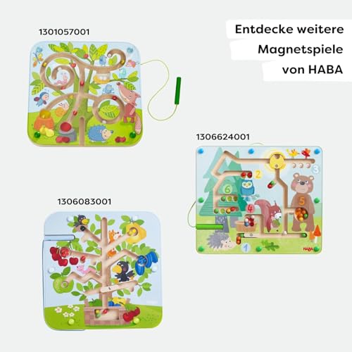HABA Magnetspiel Stadtlabyrinth – Interaktives Lernspielzeug für Kinder ab 2 Jahren aus Holz – Fördert Konzentration, Geschicklichkeit & Feinmotorik – Erste Schritte im Straßenverkehr – 1301056001