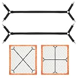 LKbeuuu Bed Sheet Holder Straps, 2Pcs Elastic Adjustable Bed Sheet Grippers,Fitted Sheet Holder Keep Sheets in Place, Enhance Sleep Experience, Black