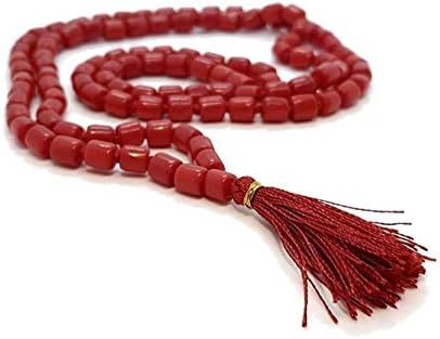 Genuine Tibetan Red Fossil Coral 108+1 Tube Beads Full Japa Mala Worry Beads Prayer Beads Necklace Meditation Yoga Jap Mala Reiki