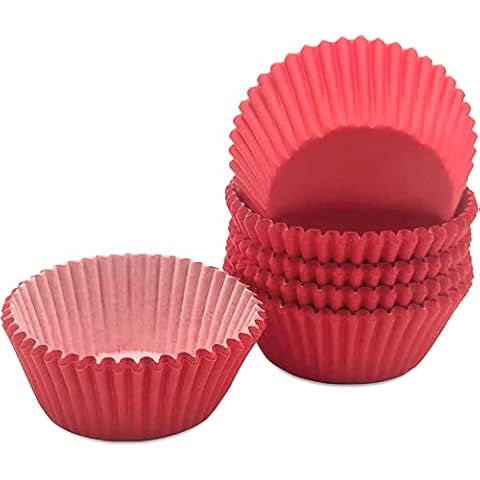 100 Pcs Red Paper Cupcake Cases for Baking Cover