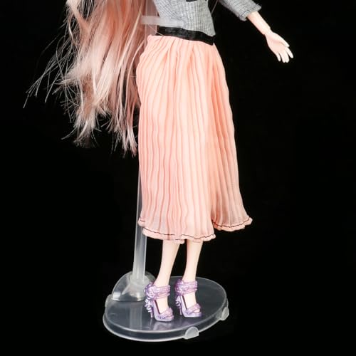 Image of QINGZHE 22Pcs Adjustable Doll Stands, Plastic Doll Display Holders, Clear Action Figure Stand, Toy Dolls Accessories, Transparent Display Stand Support for 11 to 13 Inch Tall Dolls