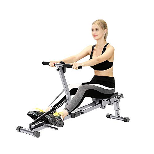 Image of Home Rowing Machine Adjustable Home Rowing Machine, Male and Female Weight Loss Muscle Training Water Rowing Machine, Foldable Steel Aerobic Exercise Fitness Equipment