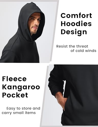 MAGCOMSEN Men's Fleece Lined Hoodies Fashion Casual Athletic Hoody Pullover Plain Sweatshirts with Kangaroo Pocket3