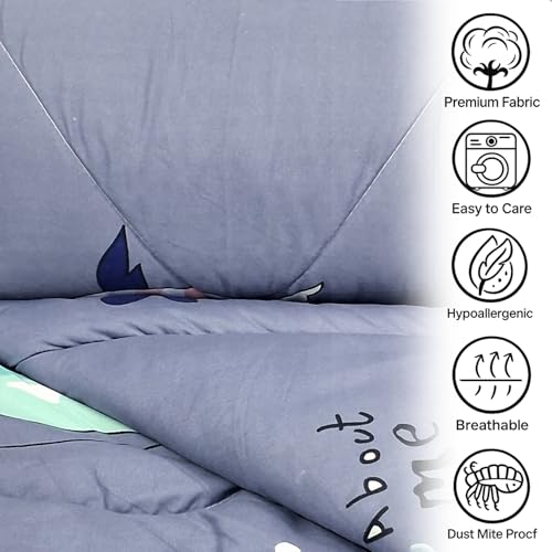 Image of MORADO Glace Cotton AC Comforter /Blanket /Quilt for Double Bed | Ultra Soft & Lightweight | All Season Reversible Comforter | Cozy Bedding for Home & Hotel | Size 90x100 Inches,Fish & Grey,Double