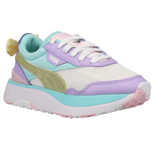 PUMA Kids Girls Cruise Rider Bon Bon Lace Up Sneakers Shoes Casual - Blue, Purple, White - Size 6 M2
