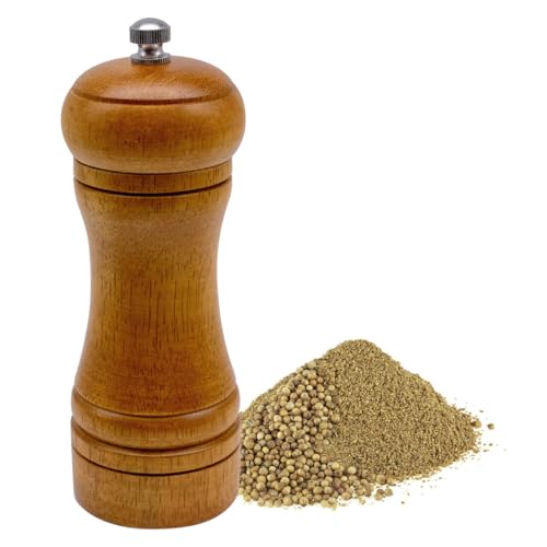 Macinapepe in legno, macinasale regolabile in ceramica, piccolo per spezie fresche, mini macinino manuale per uso in cucina