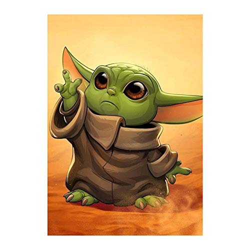 PANAMALAR Cuadro de diamantes 5D para hacer tú mismo, pintura de diamantes, mosaico, punto de cruz, pintura de estrás, pintura de estrás, decoración de pared/entrada/oficina (yoda maestra, 30 x 40 cm)