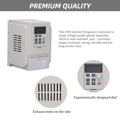 Variable Frequency Drive, 110VAC 50/60Hz 1500W VFD Inverter Converter, VFD Inverter Frequency Converter (Single-Phase Input, 3 Phase Output) Default - Thumbnail 5