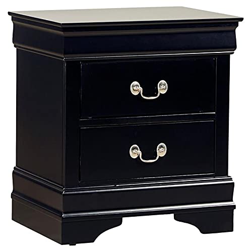 Homelegance Quincy 2-Drawer Nightstand, Black #TOP4