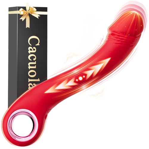 Cacuola Vibrator Dildo, Gebogene Schneller-Stoßfunktion Dildos Sex Spielzeug für die Frau, Präzise Stimulation des G Punkt Vibration für Frauen, Blitzladung Vibratorensets für Frauen Sexspielzeug