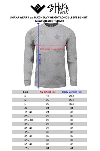 Shaka Wear MHL02_L Max Heavy Weight Cotton Long Sleeve T-Shirt Black L 2pk2