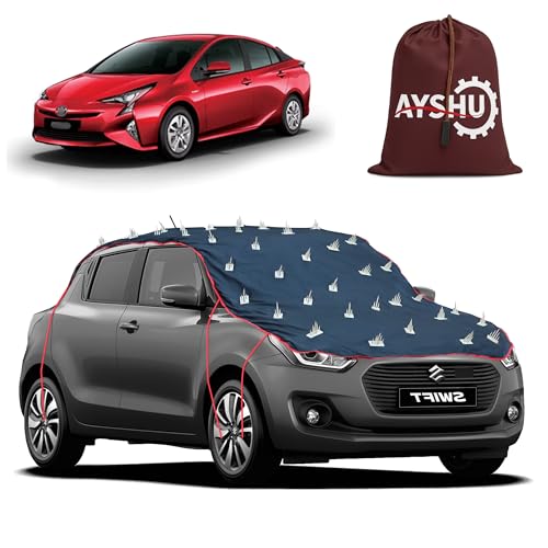 Image of AYSHU Water-Resistant Spike Car Cover for Toyota Prius - Protects from Dogs, Monkeys, Dust, Sunlight & UV - Full Roof Universal Fit