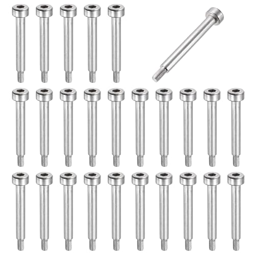 MECCANIXITY 26Pcs 304 Stainless Steel Shoulder Bolt 4mm Dia 25mm L M3x0.5