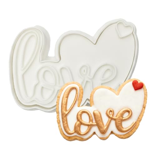 Love Cookie Cutters Wedding Cutter Molds Heart 6" with Plunger Stamps Baking Dough Tools Cake Shapes PLA Accessories for Birdesmaid Decorative Party Kitchen Supplies