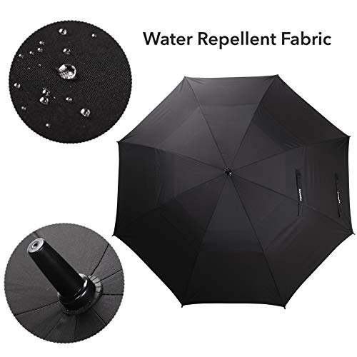 Zekar 54/62/68 Inch Windproof Large Golf Umbrella, Oversized Double Canopy Vented Waterproof Stick Umbrellas Automatic Open For Men Women, Including Wooden Handle Version #TOP3