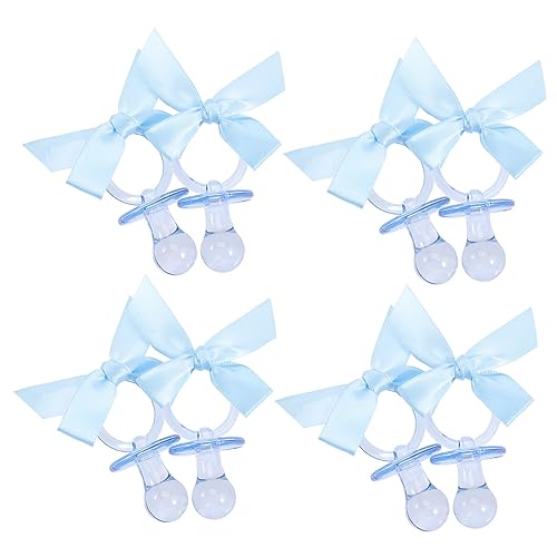 Gogogmee 20 piezas Mini Chupetes de Transparentes con Lazo Azul para Decoración Shower Niñas Souvenirs y Premios para Invitados