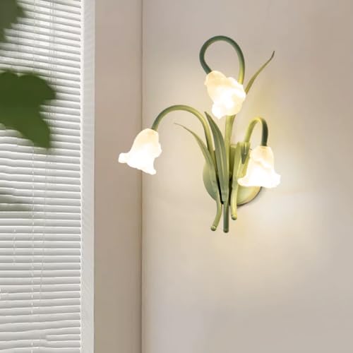 Aplique de pared de vidrio floral para un dormitorio acogedor estilo campestre francés 4