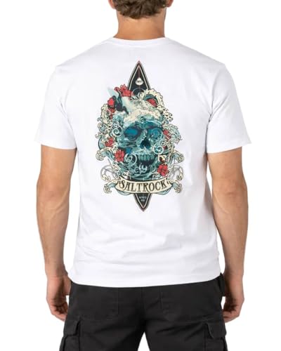 Saltrock Mens Dark Water Colour T-Shirt White (UK, Alpha, M, Regular, Regular, White)