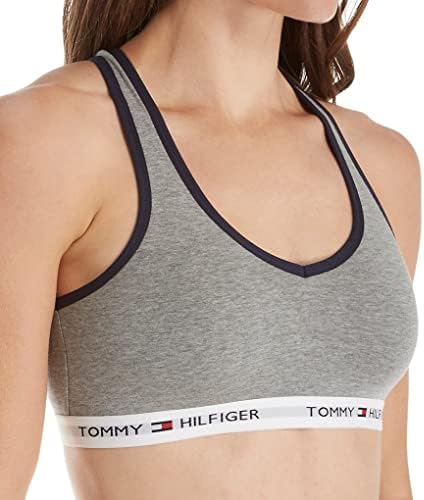 Tommy Hilfiger Women's Cotton Lounge Bralette Bra ; Grey Heather; Small
