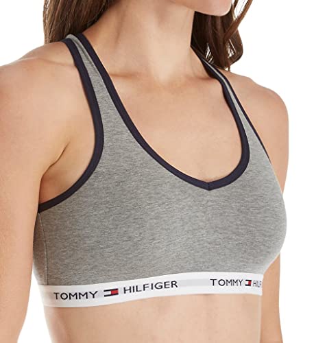 Tommy Hilfiger Women's Cotton Lounge Bralette Bra ; Grey Heather; Small #TOP3