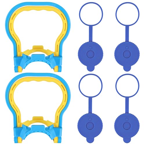 2 Pack 5 Gallon Water Bottle Handle, Stable Ergonomic Water Jug Handle, Drinking Water Bottle Heavy Duty Clip with 4pcs 5 Gallon Water Jug Caps