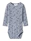 NAME IT Baby-Jungen Nbmwang Wool Rib Ls Body AOP Langarmbody, Grau, 68