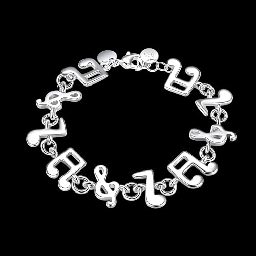 Funny Silver Jewelry Gift For Musician Women,S925 Silver Music Notes For Daughter Sisters Friends Lover Colleague Birthday Christmas Fashion Bracelet3