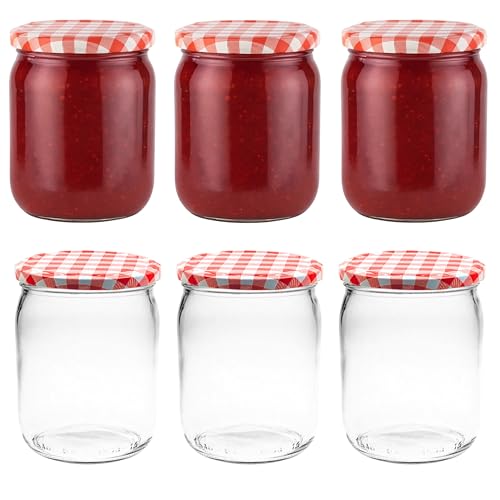 Devitre 6er Set Marmeladengläser 540 ml Einmachgläser mit Deckel + Etiketten Devitre 6er Set Marmeladengläser 540 ml Einmachgläser mit Deckel + Etiketten