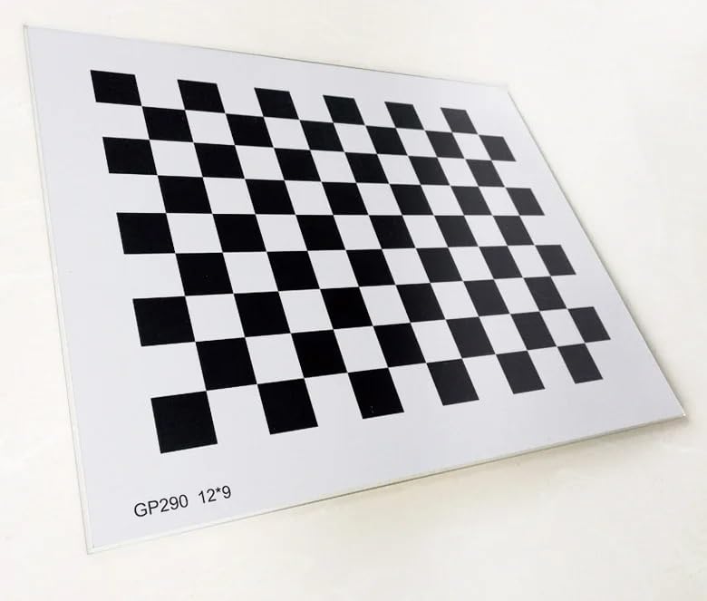 12x9 Glass Vision Optische Korrekturplatte Schachbrett Aluminiumoxid Kalibrierung Zielplatte Diffuse Opazität Quadratische Anordnung(50x50mm)
