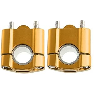 TOTMOX 1 paire de rehausseurs de guidon de moto 7/8″22mm CNC, pinces de guidon réglables, rehausseurs de guidon de moto（Or）