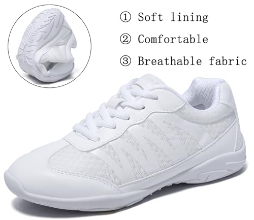 TUOTOM White Cheer Shoes for Girls Lightweight Youth Kids Cheerleading Sneakers Hip Hop Dance Shoes Tumbling Tennis2
