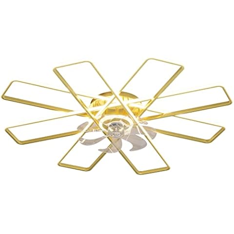 REYDELUZ Modern Indoor Ceiling Fan with Led Dimming Light App Control Remote Ceiling Fan Bedroom Kitchen Dining Room Light (StyleB/gold/160W) Cover