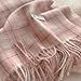 Leebojimei Women's Checkered Winter Warm Scarf, Fashionable Soft Shawl (Pink)