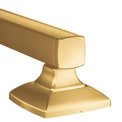 Moen YG5112BG Voss Collection Safety 12-Inch Stainless Steel Transitional Bathroom Grab Bar, Gold