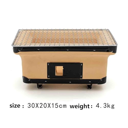 Outdoor BBQ Grill, przenośny japoński piec na węgiel drzewny z przestronnym prostokątnym grillem, autentyczna kuchnia koreańska