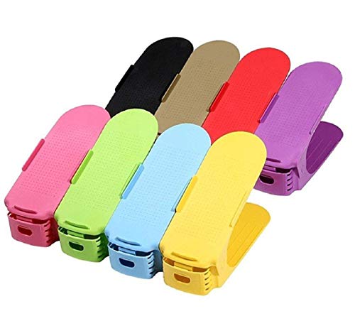 Youth Union Chaussure Magique 8Pcs Support pour empiler Les Chaussures réglable - Set économique pour Chaussures Plastique économie d'espace à Chaussures (Multicolore) Cover