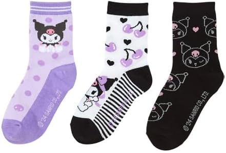 （02:30時点） サンリオ(SANRIO) サンリオ キッズソックス3足セット ソックス 19-21ｃｍ クロミ クロミちゃん kuromi キャラクター 455539 SANRIO